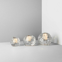 瑞典KOSTA BODA Snowball雪球 水晶玻璃燭臺裝飾擺件