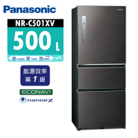 Panasonic國際牌 500公升 一級能效三門變頻電冰箱 NR-C501XV-V1 絲紋黑