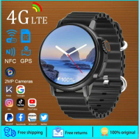 4G Network SIM Card SmartWatch with 200W Camera Wifi NFC GPS 128G Memory Google Play Android 8.1 Watch Smart Watch for Men Women