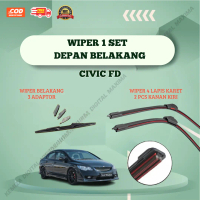 Wiper Quad Mobil Civic FD 1 Set Depan Belakang - Wiper Depan 4 Lapis Karet Mobil Civic FD - Wiper Be