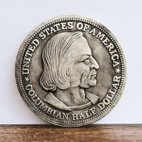 1892美國芝加哥博覽會半美元紀念銀幣 50美分外國錢幣仿古硬幣