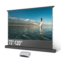 72 inch -120 inch T-prism Crystal Electric Floor Rising ALR Rollable Projector Screen for Ultra Short Throw UST Laser Projector