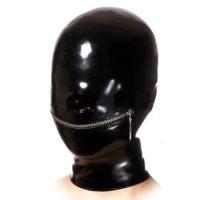 Latex Hood Full Face Mask With Mouth Zipper Rubber Hood Unisex 1MM Rubber