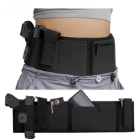 Glock 19, 17, 42 Tactical Holster, Concealed Belly Pocket, Carry Belt, Pistol, Mounted Magazine Bag, Right Hand Belt Holster