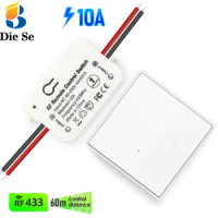 433Mhz Light Switch Active Output Wireless Wall Panel Switch AC 110V 220V Relay Receiver Rf Push Button Transmitter for LED Fan
