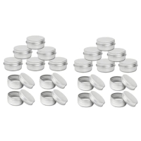HOT!PACK Of 50 - 15Ml Aluminium Tin Large Make Up Candle Pots Capacity Empty Big Cosmetic/Candle/Spice Pots/Sweet Tin Jar
