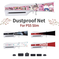 Dustproof Net Mesh Protection for PS5 Slim Horizontal Skin Accessory Washable Dustproof Anti Pet Hair Decoration Strip