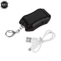 1000mAH Portable Solar Mobile Powerbank Keychain Phone Emergency Charger LED Flashlight Mini Power Bank