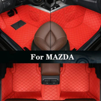 New Side Storage Bag With Customized Leather Car Floor Mat For MAZDA Mazda 2/3 BT50 CX-3 CX-5 CX-7 CX-8 CX-9(5seat) Auto Parts