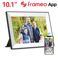 10.1 Inch WiFi Digital Picture Photo Frame 1280x800 IPS Touch Screen 32GB Frameo Smart Photo Frame APP Control Auto Rotation