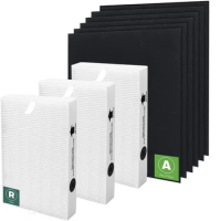 3Pack HPA300 HEPA Filter with 6 Pack Activated Carbon Pre-Filter Compatible with Honeywell HPA300, HPA304, HPA5300, HPA 8350