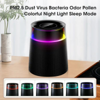 Air Purifier with Colorful Light Negative Ion Air Quality Test HEPA Filter 20㎡ Room Desktop Captures 99% Formaldehyde Pollutants