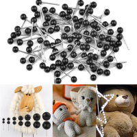 50/100Pc Toy Needle Felting Eyes Black For Handmade Animals Puppets Teddy Bears DIY Dolls Eyes Dolls Accessories