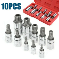 High Quality 10pcs  4-18mm 12 Point MM Triple Square Spline Bit Socket