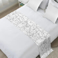 Abstract Character Line Bed Runner Home Hotel Decoration Bed Flag Wedding Bedroom Bed Tail Towel