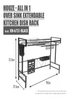 HOUZE HOUZE - All in 1 Over Sink Extendable Kitchen Dish Rack (Length: 60-95cm)