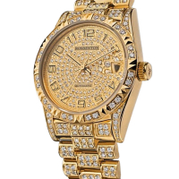 ROSDENTON 勞斯丹頓 公司貨 完美榮耀 滿天星晶鑽機械錶-金色系-男錶(97626MGD-A6)35mm
