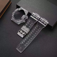นาฬิกาข้อมือสายคล้องคอสำหรับ Casio G-SHOCK GA400 GBA400เรซิ่นโปร่งใส Bezel สร้อยข้อมือสายรัดข้อมือนา