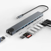 10-in-1 USB C HUB Type C 3.1 to HDMI 4K SD TF PD 100W Adapter For Macbook iPad Pro Air M2 M1 PC Accessories 5Gbps USB C 3.0 HUB