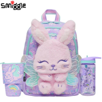 Genuine Australian Smiggle School Bag Purple Angel Rabbit Medium Children's Backpack Water Cup Retractable Pen Bag Student Gift