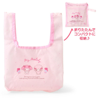asdfkitty*美樂蒂玫瑰 可折疊收納輕量購物袋 手提袋 收納袋 置物袋-日本正版商品