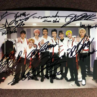 hand signed SJ Super Junior autographed group photo TIME SLIP 5*7 19P4