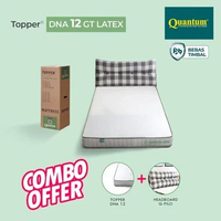 Quantum Topper Greentea Latex DNA 12cm + Q-Pilo - Kasur Spring bed Springbed 120 x 200