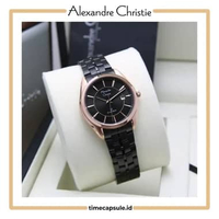 Jam Tangan Wanita ALEXANDRE CHRISTIE Original AC 8578 LD Garansi Resmi 1 Tahun BLACK ROSEGOLD