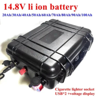 14.8V 100Ah 80Ah 90Ah 70Ah 60Ah 50Ah 30Ah li ion battery no 12v 80Ah 100Ah for fish boat golf trolly lamp light +charger