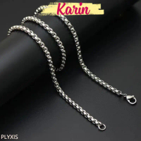 perfect Vòng cổ nam,nữ titan Không Gỉ Karin Accessories Dây Chuyền Trơn Màu Bạc Basic