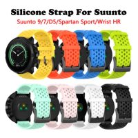 24mm Silicone Strap For Suunto 7 D5 9 BARO SPARTAN SPORT WRIST HR BARO Smart Watch Wrist Bracelet for Fossil Q Hybrid Correa