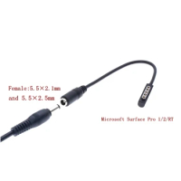 DC Plug Charge Cable Power Connector Cord Wire Practical Durable DC5.5*2.1mm Power Adapter for Microsoft Surface Pro 1/2/RT 20cm