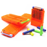 TISNERF Transparent Orange Universal Reload Clip 6 /12 /18 Rounds for Nerf Magazine Darts Soft Bullet Toy Gun Accessories