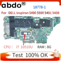 For Dell Inspiron 5490 5590 5491 5498 notebook motherboard 18778-1 CPU: I7-10510, RAM :8G 100% test work OK