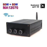 Bluetooth Amplifier Infineon MA12070 Tpa3116D2 Digital Audio Power Amp QCC3031 APTX-HD Speakers HiFi Stereo Class D 2.0