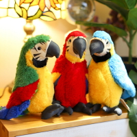 仿真鸚鵡公仔毛絨玩具卡通鳥兒玩偶娃娃動物園紀念品兒童生日禮物