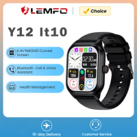 2024 LEMFO Y12 Smartwatch Men 2.01'' Inch Color Screen Bluetooth Call Blood Oxygen/Pressure Monitoring Smart Watch Women