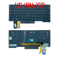 New US Russian Spanish Backlit Keyboard For Lenovo Thinkpad E480 E485 L480 L380 T490 E490 E495 L490 T495 yoga L390 T480S P43S