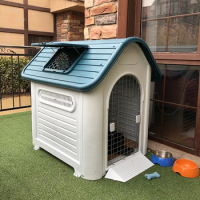 Four Seasons Universal Rainproof Dog Cage House Modern Plastic Dog Kennels Winter Warm Dog House Outdoor Pet Kennel Outdoor Z