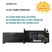 C41N1716 Laptop Battery For ASUS ROG Strix GL703GS GL703GM ROG Strix S7BS S7BS8750 GL703GM-NS73 GL703GM-DS74