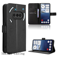 Ốp lưng cho Nothing Phone 3A/A059 bằng da họa tiết kim cương, dạng ví gập (folio), có ngăn đựng thẻ