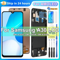6.4" AMOLED For Samsung A30s A307F A307FN A307G A307YN LCD Display Touch Screen Digitizer Assembly For Samsung A30S with Frame