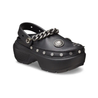 【Crocs】中性鞋 金屬點綴厚底克駱格 Stomp 雪屋(210688-001)