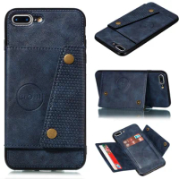 Card Slot Wallet Case For Apple iPhone SE 2020 2022 SE3 XS Max XR X 7 8 6s 6 Plus Magnet Kickstand Button Buckle Back Case Cover