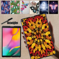 Tablet Case for Samsung Galaxy Tab S7 11/Tab S6 Lite 10.4/Tab S6 10.5/Tab S4 10.5/Tab S5e 10.5 Butterfly Print Back Shell Cover