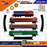 [ TANPA MESIN ] Mainan Kereta Api Indonesia CC203 Perumka Rangkaian Kereta Ekonomi Perumka Handmade 