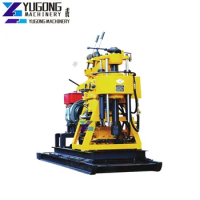 150m Portable Home Use Farm Water Well Gold Mine Diamond Core Rode Coring Spt Hydraulic Rotary Drilling Rig Machine with Mud