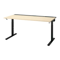 MITTZON 書桌/工作桌, 實木貼皮, 樺木/黑色