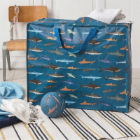 《Rex LONDON》環保搬家收納袋(鯊魚圖鑑) | 購物袋 環保袋 收納袋 手提袋