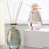 150ml Reed Diffuser with Sticks, Fireless Aroma Oil Diffuser for Home Bathroom Hotel, Glass Natural Scented Reed Diffuser Gift
